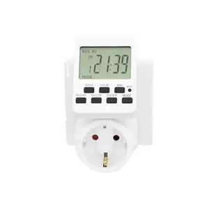 LCD EU Digital Electrical Weekly Daily Timer Switch:Digital Timers with 180 Degree Rotating LCD Display Socket with Timer