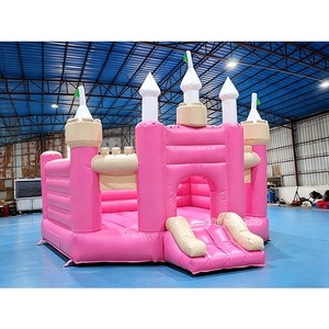 Château gonflable rose commercial, style princesse, moderne, pour les entreprises de location de jeux gonflables pour enfants - Product Image 1