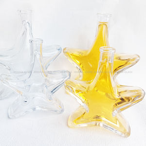 Bouteille à liqueur en <span class=keywords><strong>verre</strong></span> étoilé réutilisable personnalisée de 200 ml et 500 ml avec bouchon en liège, bouteille en <span class=keywords><strong>verre</strong></span> transparente pour whisky, vodka, gin, <span class=keywords><strong>rhum</strong></span> - Product Image 2