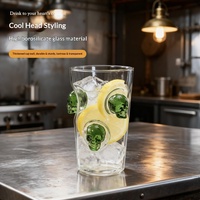Verre à bière en verre borosilicate avec crâne intégré, prêt à être expédié à l'international, résistant aux hautes températures, style européen