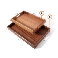 Plateaux de service rectangulaires en bois, assiettes à fruits rectangulaires en bois naturel, planches en bois pour bar, café, fête