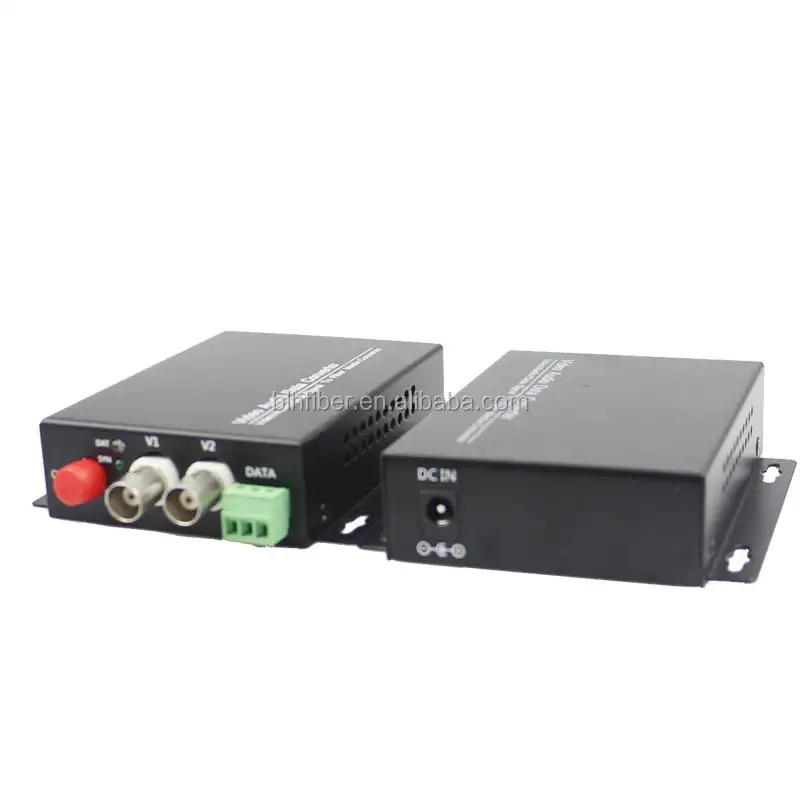 Conversor de dados de áudio e vídeo de fibra óptica de modo único, transmissor de vídeo de fibra óptica de 2 canais 1 par