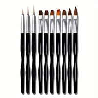 Pinceau à ongles en acrylique, 10 pièces, prix d'usine, pinceau plat de photothérapie, pinceau professionnel pour ongles, vente en gros
