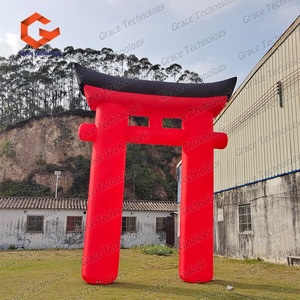 Arche gonflable lumineuse <span class=keywords><strong>LED</strong></span> en forme de bâtiment chinois, modèle personnalisé pour événements du Nouvel An chinois - Product Image 5