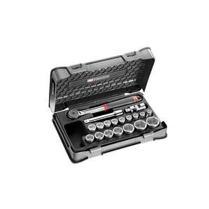 FACOM - S.161-2P6PB Jeu de douilles métriques 6 points 1/2 ''avec cliquet SL.161 (19 pcs.) ENSEMBLES DE CLIQUET ET DE DOUILLES - Product Image 1