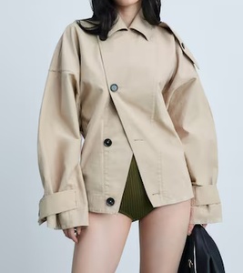 <span class=keywords><strong>Trench</strong></span> in Twill 100% Cotone con Bottoni a Doppio Petto Diagonale, Cappotto Invernale da <span class=keywords><strong>Donna</strong></span> <span class=keywords><strong>Classico</strong></span> Vintage - Product Image 4