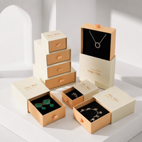 Boîtes d'emballage pour bijoux en matériaux recyclés, sur mesure, en gros, à montage automatique, style tiroir, pour colliers et bracelets
