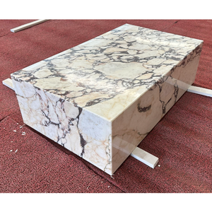 Lussuoso <span class=keywords><strong>tavolino</strong></span> da caffè in marmo viola Calacatta di design <span class=keywords><strong>tavolino</strong></span> da caffè centrale in marmo <span class=keywords><strong>cubo</strong></span> tavolo da tè - Product Image 3