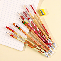 Lot de 12 crayons en bois 2B pour écoliers, motif hamburger de dessin animé mignon et kawaii, vente en gros
