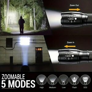 Hai bộ đèn pin sạc Hợp kim nhôm với pin thay thế, Lumens cao và đèn pin ánh sáng mạnh - Product Image 6