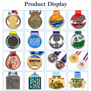 Médaille de Muay Thai JINGQIANG en métal sculpté avec ruban et support – Artisanat populaire, Art et Objets de collection - Product Image 4