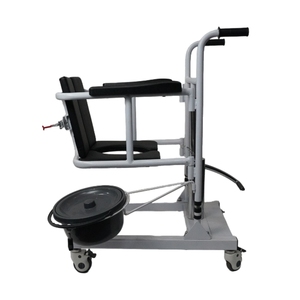 WCHT WCHT0122 <span class=keywords><strong>Fauteuil</strong></span> <span class=keywords><strong>roulant</strong></span> manuel hydraulique robuste en acier au carbone pour transfert de patient, toilettes/portable WC, rééducation - Product Image 2