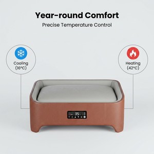 落書き制御のエコフレンドリーで持続可能な保護機能付き洗えるスマートドッグベッド、加熱冷却機能付きモダンラグジュアリーな正方形の猫用カートン - Product Image 5
