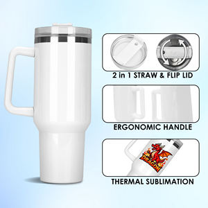 Термокружка из нержавеющей стали с ручкой, 40 унций, для сублимации, с вакуумной изоляцией, США RTS - Product Image 4