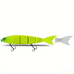 Leurre souple multi-sections imprimé de 15 cm, coulant 28g, flottant 25g, avec queue en silicone et hameçons pour la pêche <span class=keywords><strong>au</strong></span> <span class=keywords><strong>brochet</strong></span> en eau douce - Product Image 2