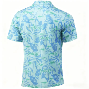 Polo imprimé pour hommes, style décontracté et professionnel, en maille douce pour la peau, confortable, coloré, à manches courtes, idéal pour les trajets quotidiens - Product Image 3