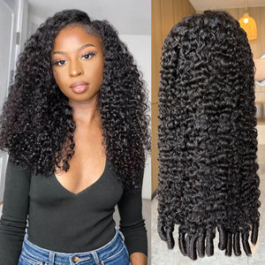 批发30 40英寸生缅甸卷发假发无胶全高清蕾丝正面假发深波原生处女人发假发水 - Product Image 2