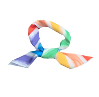 Bandana en polyester à motif arc-en-ciel imprimé numériquement, avec logo personnalisé, pour cadeau de mariage, emballage cadeau, accessoire de coiffure quotidien