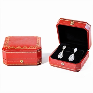 High Quality <b>Earring</b> Box Rigid Flip Lid PU Leather Jewelry Gift Box EVA Insert Printing Custom Logo OEM Jewelry Box Factory - Product Image 1