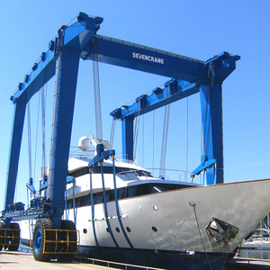 Grúa de pórtico móvil marina con capacidad de subida del 4%, 50t, 100t, 150t, 200t, elevador de embarcaciones con neumáticos de caucho, grúa de puerto - Product Image 4