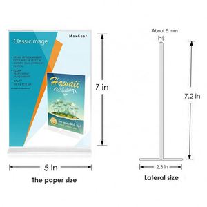 Portacarteles Acrílico Renjie A6 con Inserto de Papel, Soporte Vertical en Forma de T, Negro, Doble Cara, para Exhibición de Menús en Mesa para Comercios Minoristas - Product Image 4