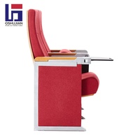 Chaises d'auditorium modernes en tissu avec microphone et tablette d'écriture pour églises et théâtres