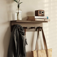 Étagère murale flottante en bois rustique, porte-clés, porte-sacs, porte-manteau mural pour la décoration de la maison
