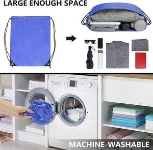 Awoz siêu thị mua sắm bãi biển thể thao tập thể dục Ba lô quá khổ tái sử dụng màu đen màu xanh chuỗi Túi biểu tượng tùy chỉnh - Product Image 5