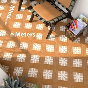 Mosaico de <span class=keywords><strong>madera</strong></span> de 300x300mm Retro francés, azulejo de cerámica de porcelana, pared mate antideslizante, azulejos de suelo de 4mm-12mm para cocina, inodoro, 5mm - Product Image 6