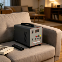 Générateur solaire compact à panneaux photovoltaïques, batterie LiFePO4, onduleur PWM à onde sinusoïdale pure, démarreur de voiture/camping-car, compresseur d'air, lampe de poche