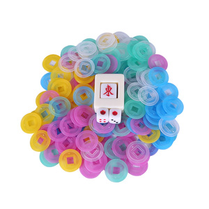 Fichas de Apuestas de Mahjong en Forma de Moneda, Fichas de Juego de Plástico Coloridas para Juego de Mahjong - Product Image 3