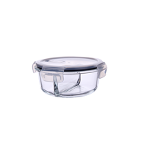 Contenants de rangement en verre à 2 compartiments pour garde-manger, boîtes de conservation alimentaire, retour à l'école, compatibles lave-vaisselle, empilables