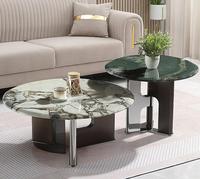 Table basse moderne minimaliste italienne avec plateau en verre noir, structure en acier inoxydable et meuble portable en bois massif pour la maison