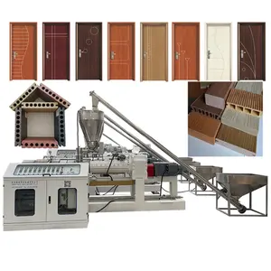 PVC WPC Plastic Processed Extrusion Line Wood Door Flooring Panel Decking Profile Making Machine