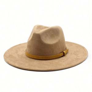 Sombrero Fedora de Gamuza con Correa de Cuero, Colorido, con Forma de Corazón de Durazno, para Hombre y Mujer, Ala Ancha, Estilo Jazz - Product Image 4