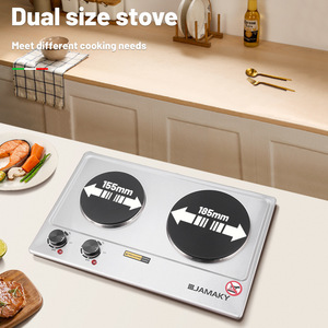 <span class=keywords><strong>Plaque</strong></span> chauffante électrique portable 1500W <span class=keywords><strong>2</strong></span> brûleurs Panneau en acier inoxydable Gadgets de cuisine compacts Double <span class=keywords><strong>plaque</strong></span> chauffante - Product Image 4