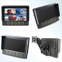 Moniteur DVR étanche 7 pouces PWAS Private Mold avec écran, 4 canaux 1080P, caméras de recul, détection de piétons et de véhicules par IA BSD pour camion