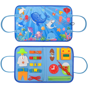 Juguete sensorial educativo de tablero ocupado de fieltro Montessori para el aprendizaje del desarrollo de habilidades motoras finas de la primera infancia - Product Image 2