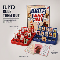 Jeu de société éducatif de devinettes sur les personnages bibliques - Qui suis-je ? - Jeu biblique pour enfants de 10 à 12 ans - Jouet d'apprentissage chrétien familial en plastique