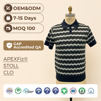 Pull en maille à col polo pour homme avec logo personnalisé, style preppy sport old money, 100% coton biologique OCS