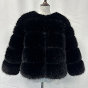 Jaket bulu sintetis pendek elegan wanita 2025 mantel bulu cerpelai musim dingin tebal hangat S-6XL ukuran bulu palsu hitam halus musim gugur musim dingin - Product Image 3
