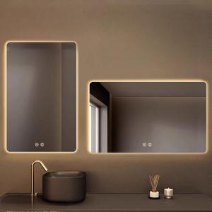 Miroirs de bain LED sans cadre pour hôtel moderne Affichage éclairé de l'heure Désembuage Salle de bain Maquillage intelligent Miroir LED avec étanche - Product Image 2