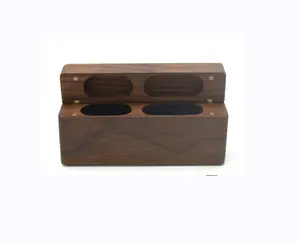 Factory direct Wedding walnut wood double ring box for two rings for gift