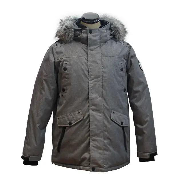 Professional manufacture promotion price detachable hood men's warm green parka jacket
