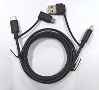 Cable USB A/C Multifuncional de Carga Rápida 3A 2.1A, Cable de Teléfono de Nailon TPE con Conector Micro-USB/USB-C 3 en 1, Blindaje Trenzado y Recubierto de Estaño
