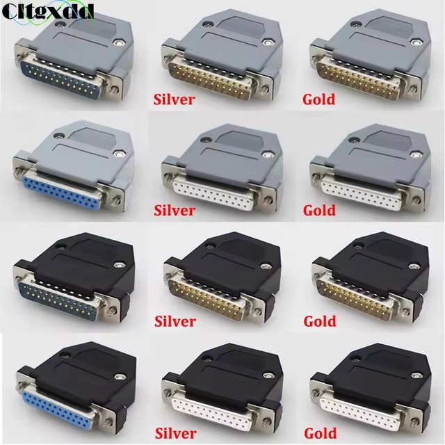 DB25 Data Cable Connector Plug VGA Plug Connector 2 Row 25pin Port Socket Adapter Female Male DP25
