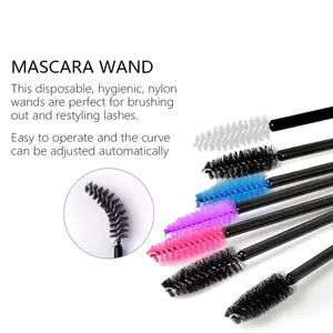 Private logo colorful nylon Disposable Hygiene eyelash brushes Eye makeup Mascara eyelash wands set Free samples