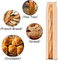 Sacs en papier de rangement en peau de vache brune avec fenêtre longue paquet de biscuits français pour pains et biscuits sacs à pain personnalisés