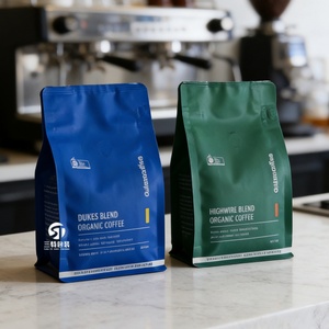 ถุงบรรจุภัณฑ์กาแฟ/บะหมี่แบบซิปล็อค ก้นแบน ขนาด 250 กรัม 8 ออนซ์ 12 ออนซ์ 1 กิโลกรัม พิมพ์ลายสีสันตามสั่ง วัสดุเกรดอาหาร BOPP/PET/PE - Product Image 1