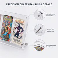 Support de Présentation Personnalisé à 4 Emplacements en Acrylique pour Boosters, Cadre à Visser avec Protection UV pour Cartes de Jeu TCG